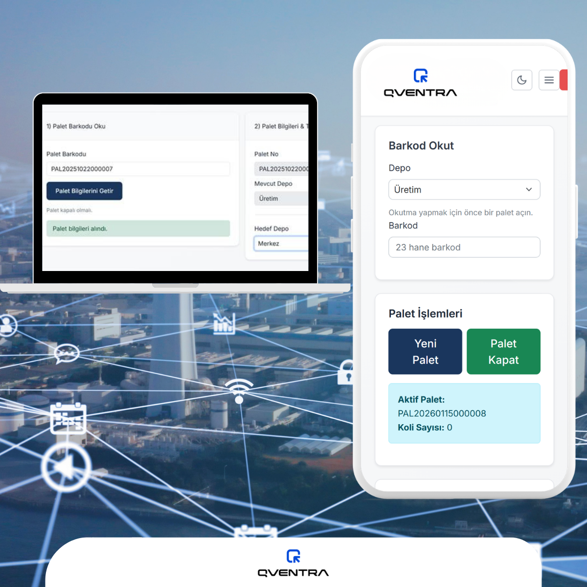 Qventra Terminal – browser-based RF & handheld UI